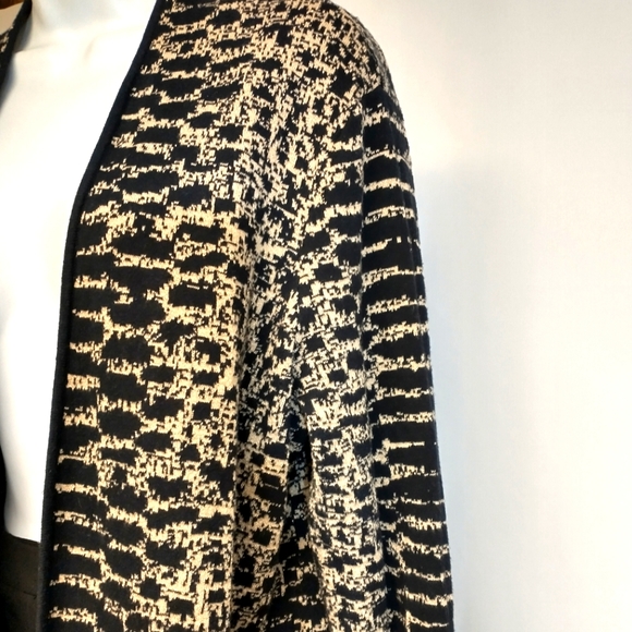 Rafaella Leopard Open Front Cardigan Sweater Duster Size PL - Picture 4 of 8